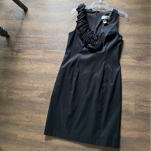 Betsy & Adam asymmetrical neck black dress size 12